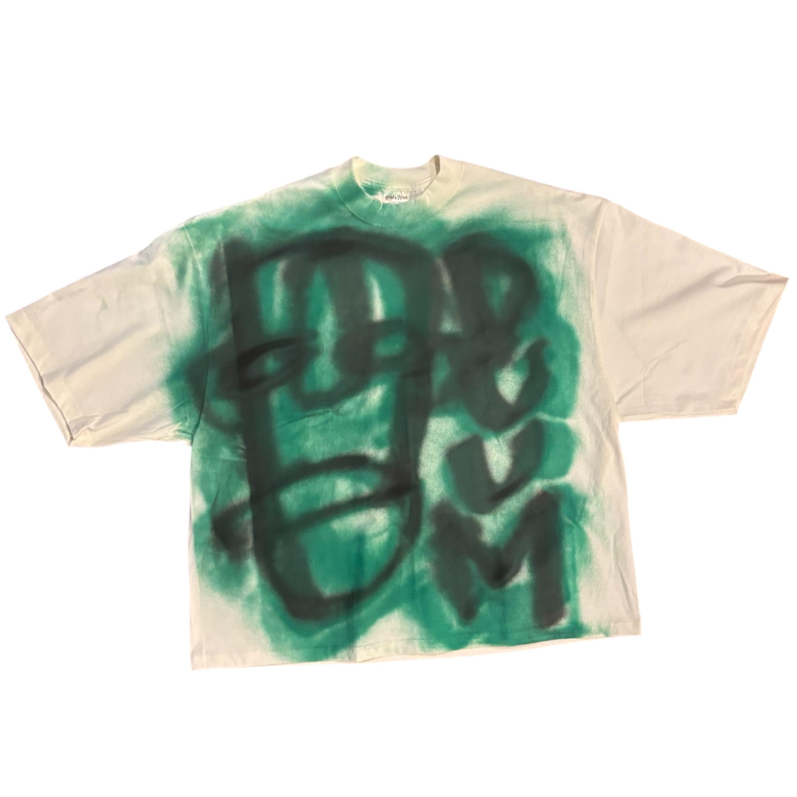 CREAM/GREEN OVERSIZED FATHEAD TEE XL