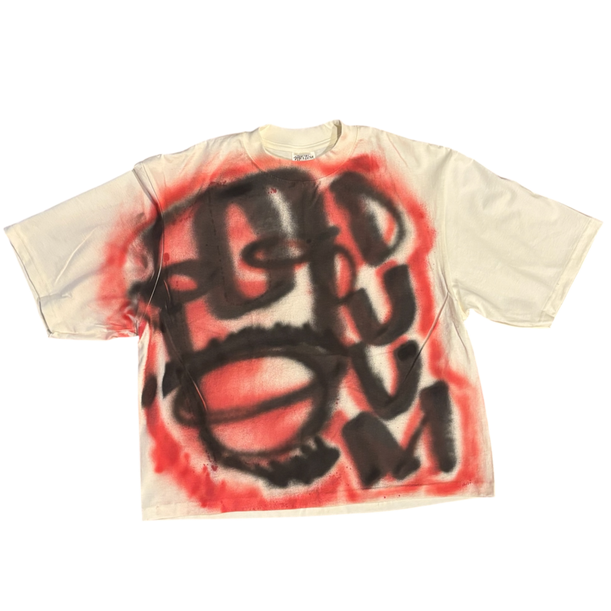 CREAM/RED OVERSIZED FATHEAD TEE M #1